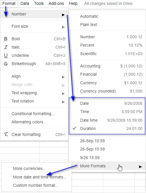 Hướng dẫn cách làm việc với ngày và giờ trong Google Sheets